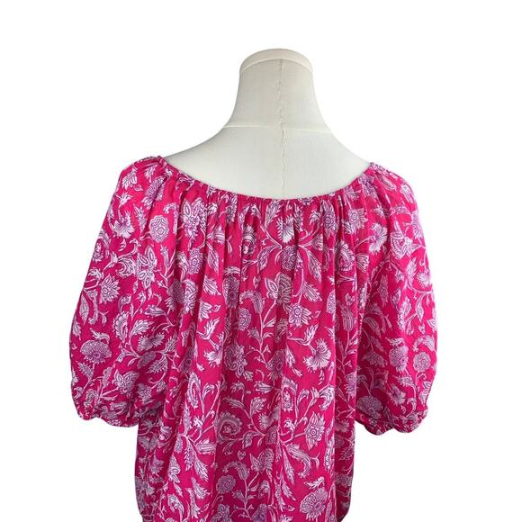 Destination 365 Women’s Pink Floral Blouse Size 1X – Half Sleeve Lightweight Top - Picture 6 of 7